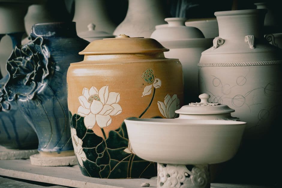 Vaso de cerâmica artesanal